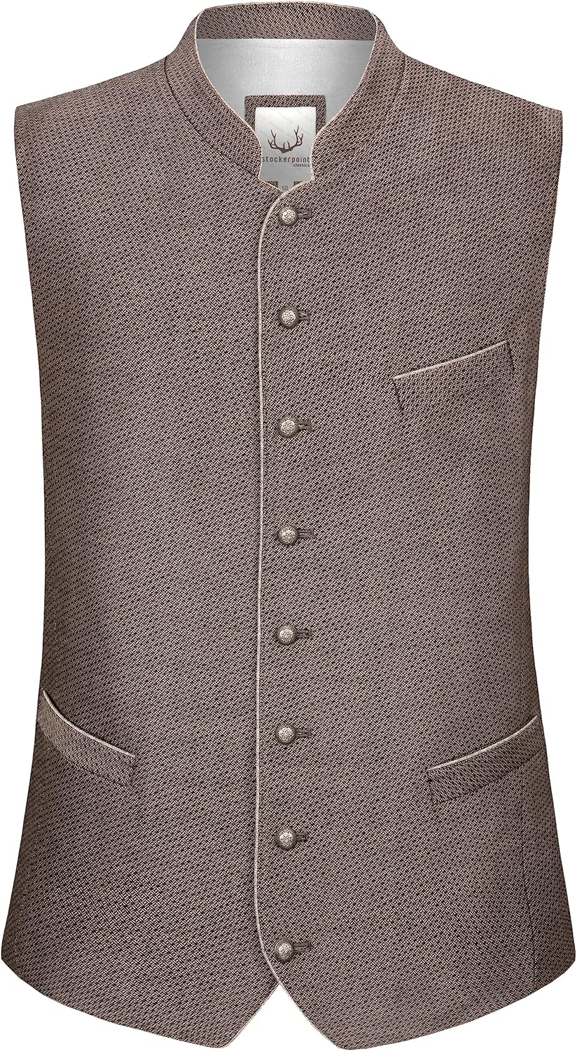 Stockerpoint Herren Weste Loris Trachtenweste 48 braun, 48 braun