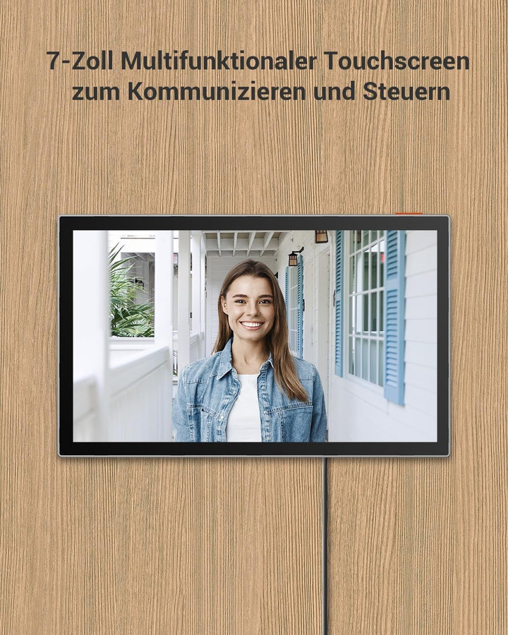 EZVIZ 2K Video Türklingel Kit mit Türsprechanlage*2 und 7" Farb-Touchscreen, KI Personenerkennung un