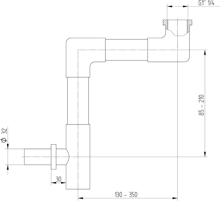 AVENARIUS Flach-Aufputz-Siphon, DN 32 - Linie Universal
