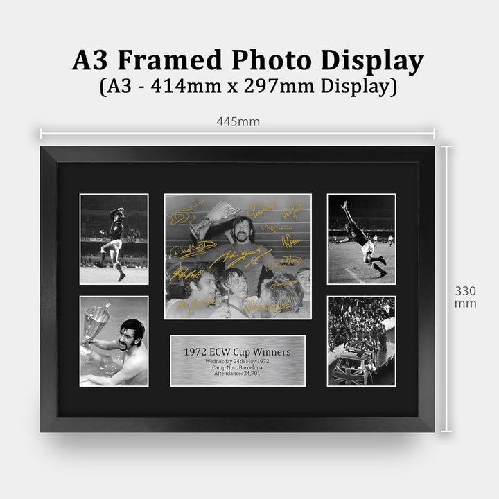 HWC Trading FR A3 Rangers 1972 ECW Cup Gewinner gedrucktes Memorabilia signiertes Autogramm Display