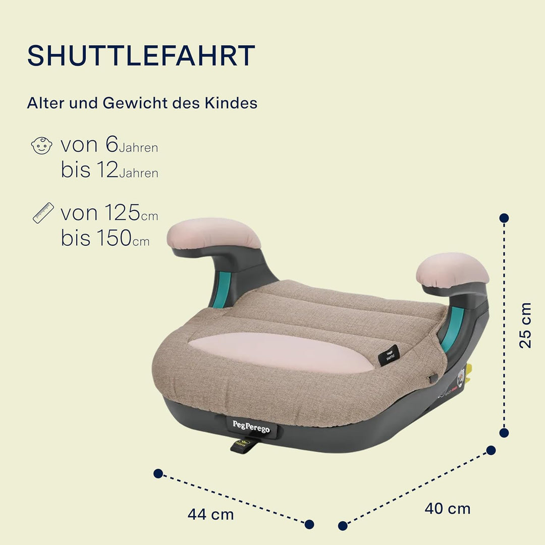 Peg Perego Viaggio Shuttle Autositz, Auto-Sitzerhöhung mit ISOFIX für Kinder von 125 bis 150 cm (6-1