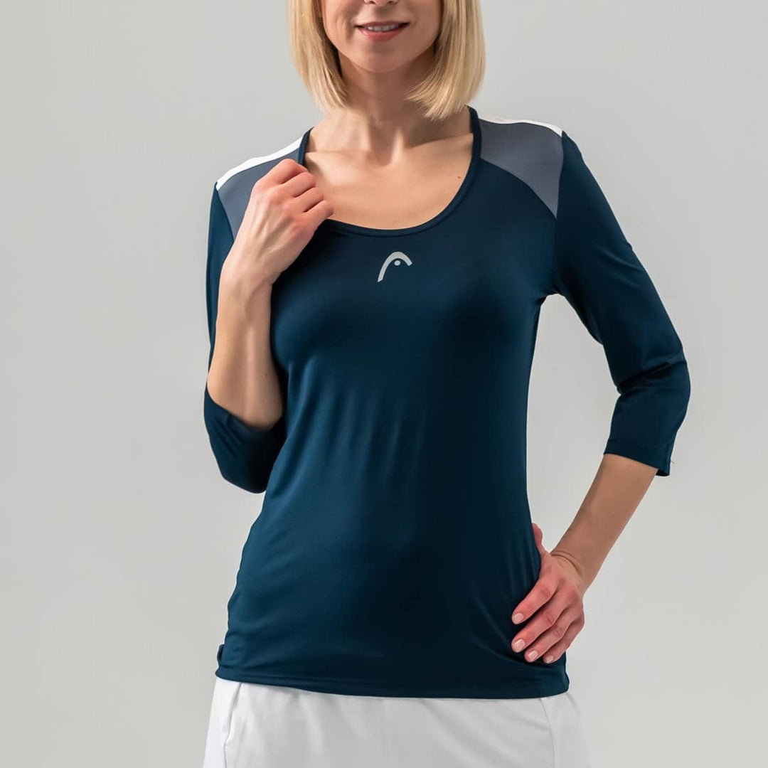 Head Women's Club 22 Tech 3/4 Shirt, Womens T-Shirt L Blau, L Blau