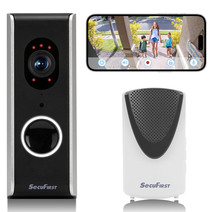 SecuFirst Türklingel mit Kamera mit Chime,Video Türklingel Kabelgebunden,WLAN Klingel Haustür Aussen