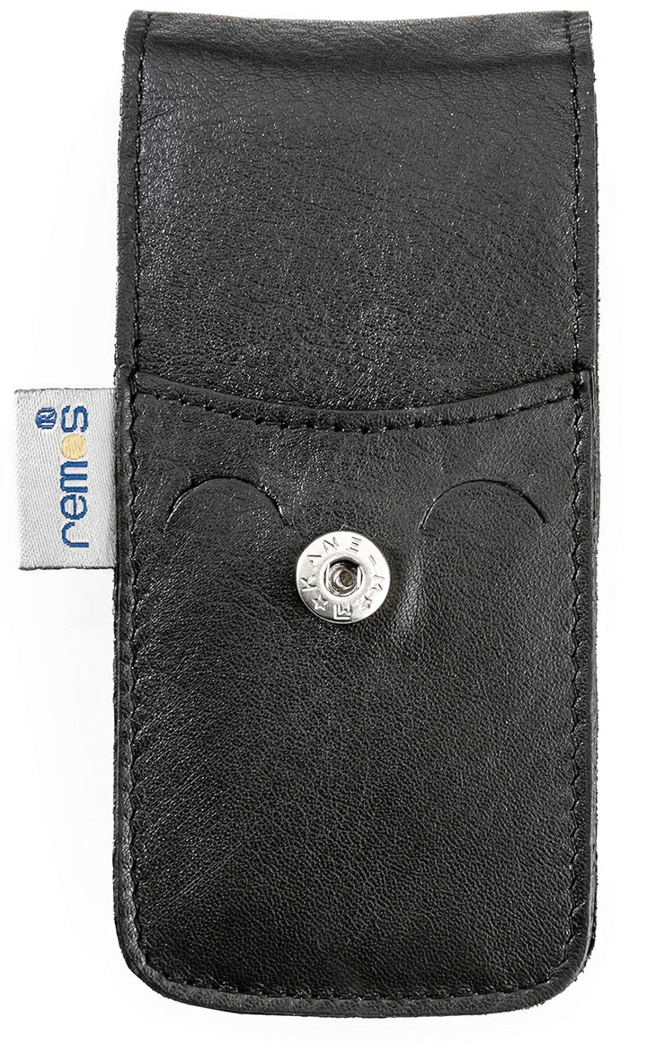 REMOS Nageletui leer aus echtem Leder zum Bestücken mit 3 Instrumenten - schwarz, Schwarz
