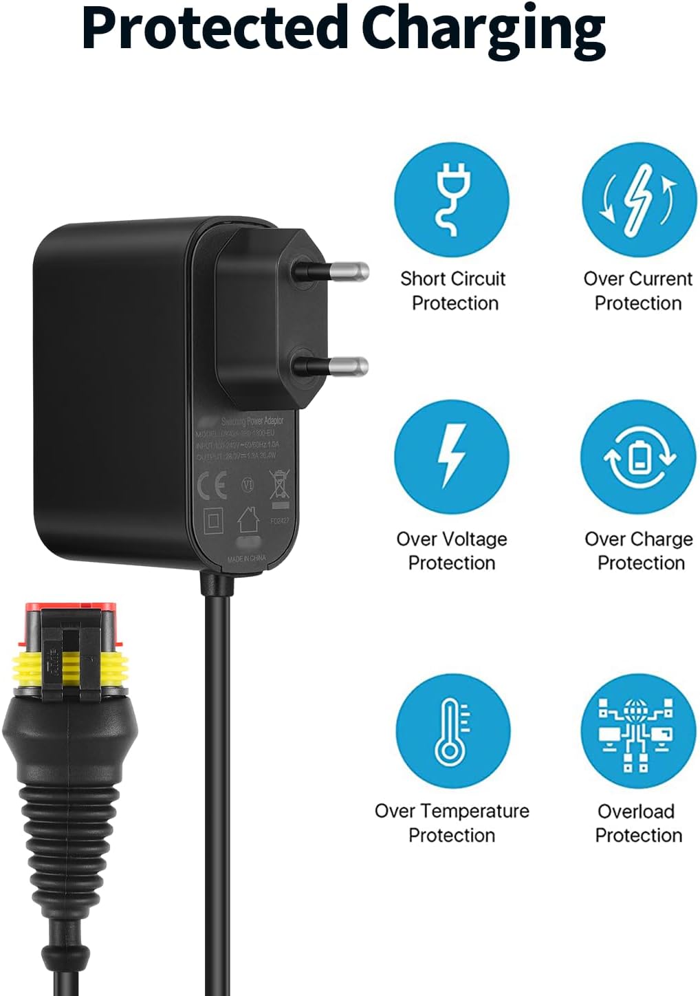28 V 1,3A Adapter Rasenmäher Netzteil, Kompatibel mit Gardena R50Li, R80Li, R40li, R45Li, R70Li, Sil