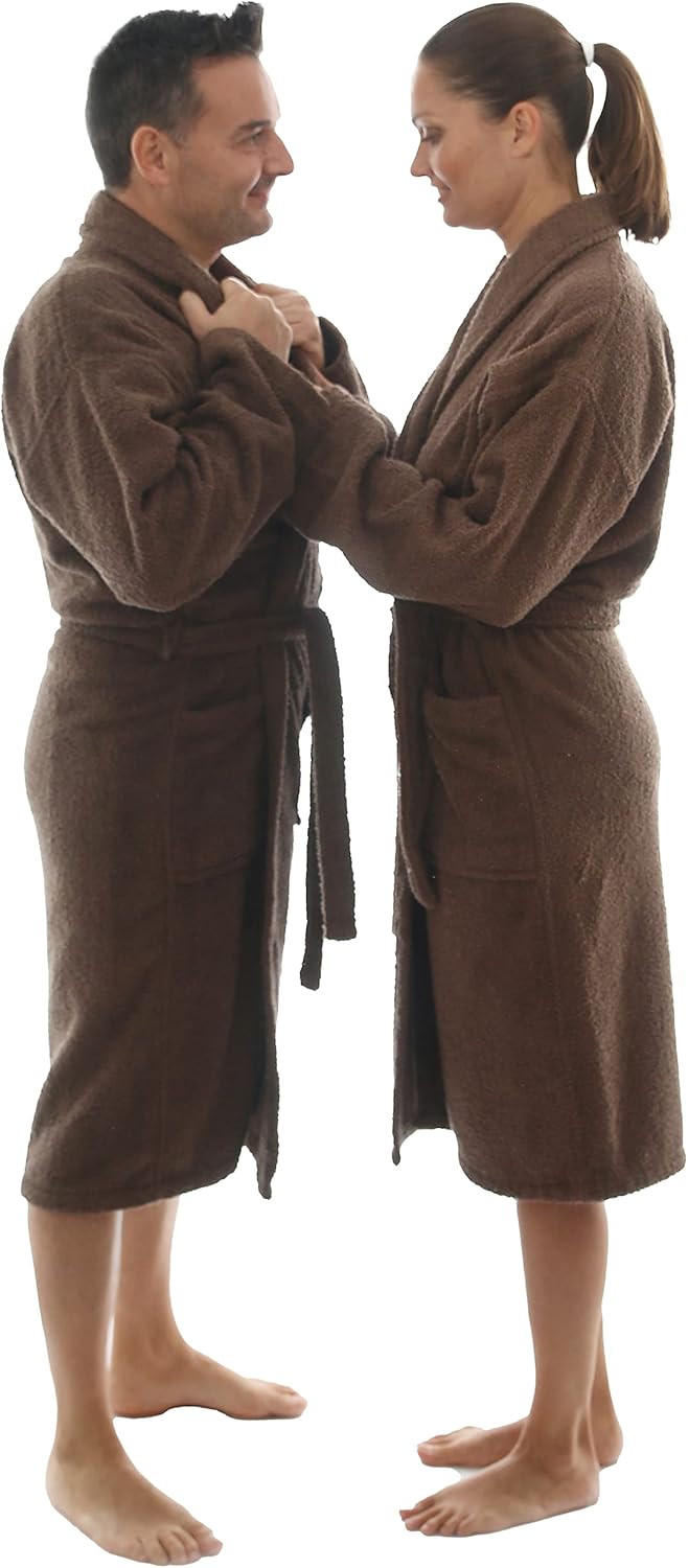 Bademantel für Damen, Herren, Unisex, Frottee 100% Baumwolle 400 gr, Flauschig, Kuschelig, Bunt, Lei