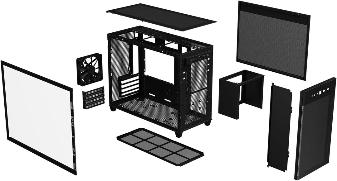 ASUS Prime AP201 MicroATX Gehäuse schwarz (33 Liter, unterstützt 280- & 360-mm-Kühler, Grafikkarten