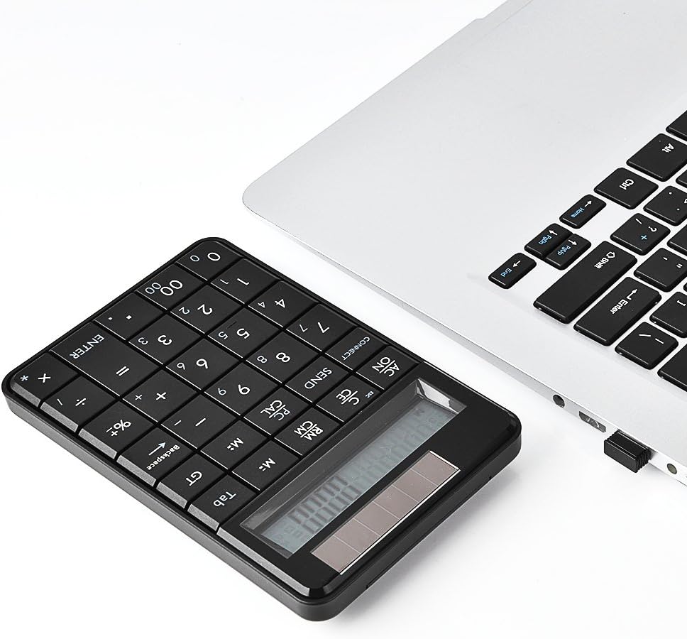VBESTLIFE 2.4G USB Wireless 2 In 1 29 Tasten numerische Tastatur,Tastatur &amp; Taschenrechner mit LCD D