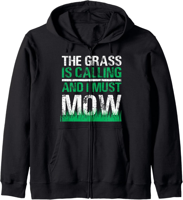 Lustiger Rasenmäher Das Gras ruft Gartenarbeit Rasentraktor Kapuzenjacke