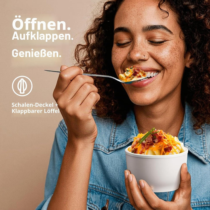 Thermobehälter für Essen 530ml, Edelstahl Thermobecher für Essen Warmhaltebehälter mit Löffel, Ausla