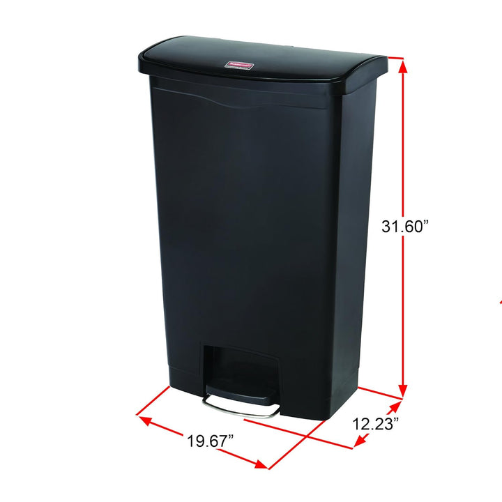 Rubbermaid Commercial Products 1883577 Slim Jim Step On Kunststoff-Tretabfalleimer mit Pedal an der