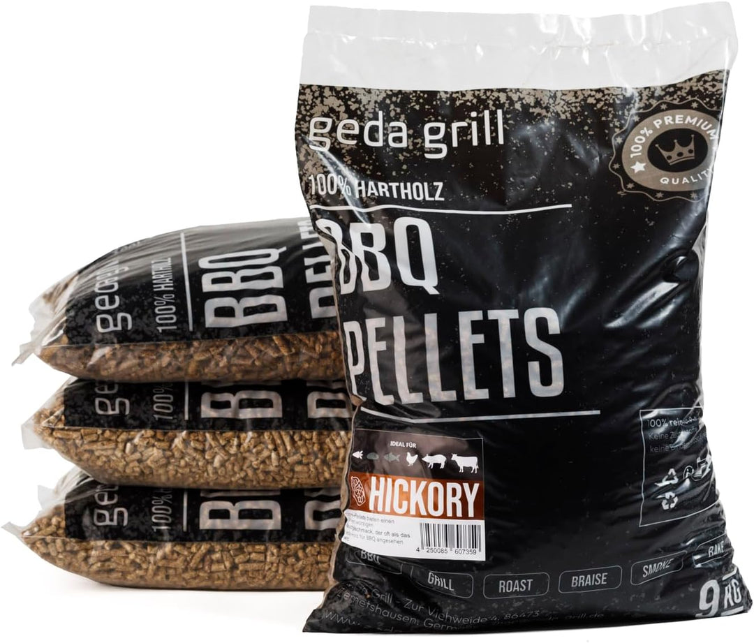 GEDA Grill 100% Hartholz Pellets, Grillpellets BBQ Pellets für Pelletsmoker, Pizzaofen, Räucherofen