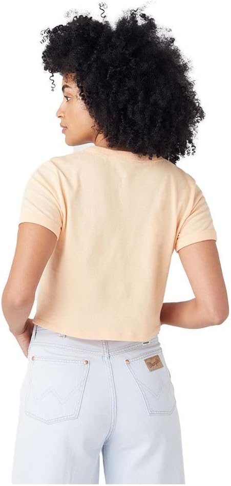 Wrangler Damen Baby Crop Tee T-Shirt XL Apricot Ice, XL Apricot Ice