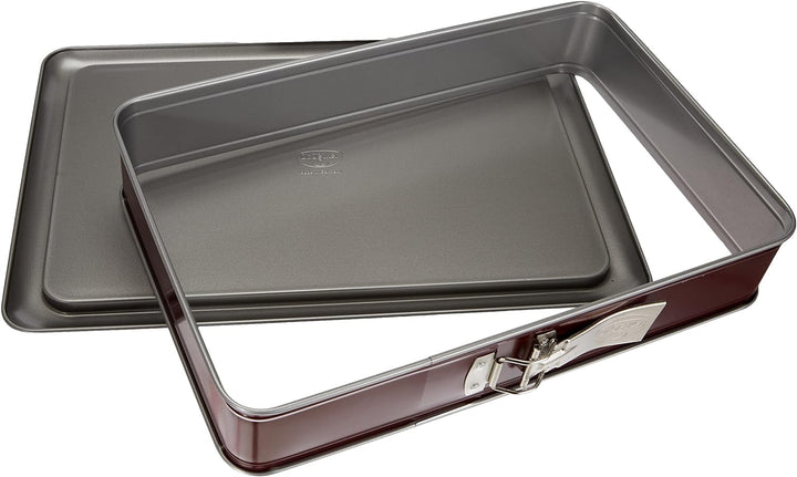 Dr. Oetker Rechteck-Springform 38 x 25 cm Bicolor, eckiges Kuchenblech mit zweifarbiger Antihaftbesc