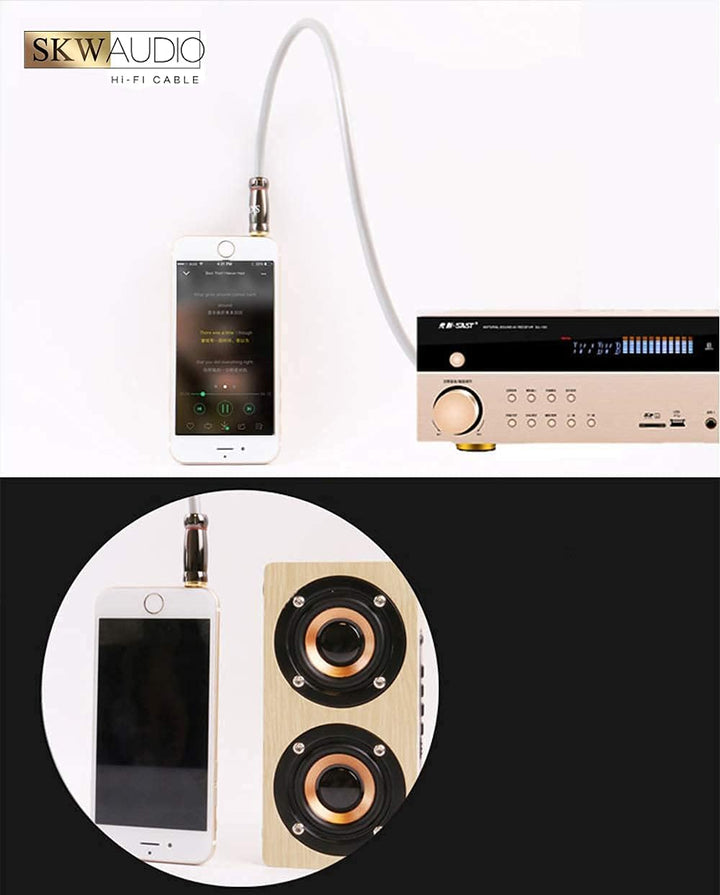 SKW Entry level 3.5mm Klinke auf 2 Cinch Y Splitter Stereo Audio Kabel (1M, Grau) 1M Entry level, 1M