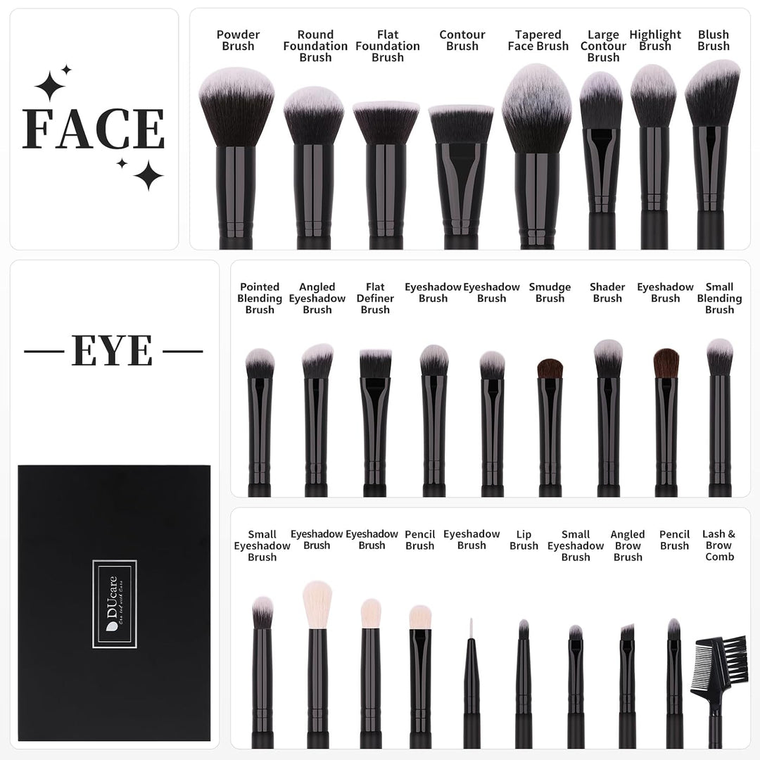 DUcare Pinselset Makeup 27 Stücke Professional Make up Matte Premium Hair Kabuki Foundation Pinsel B