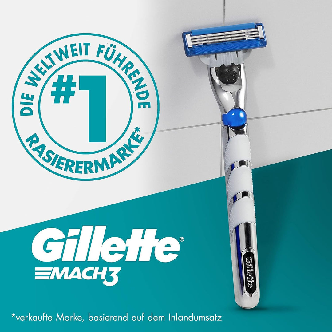 Gillette Mach3 Turbo Rasierklingen für Rasierer, 5 Ersatzklingen für Nassrasierer Herren mit 3-fach