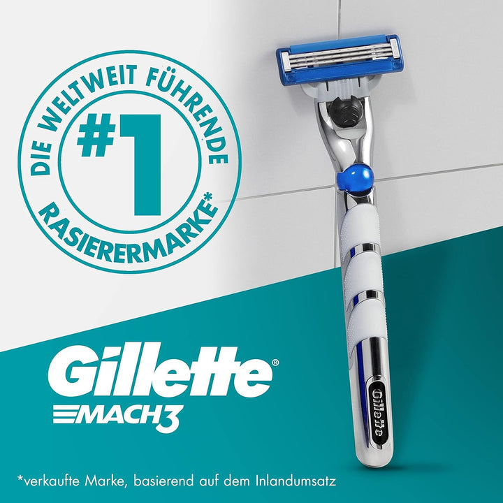 Gillette Mach3 Turbo Rasierklingen für Rasierer, 5 Ersatzklingen für Nassrasierer Herren mit 3-fach