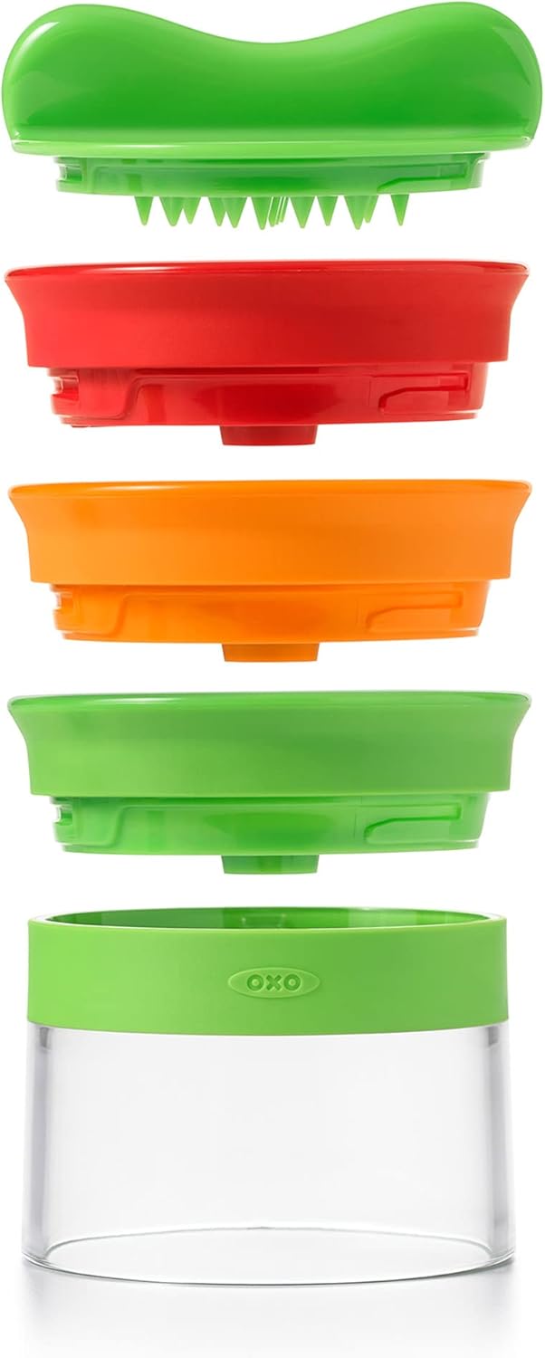 OXO Good Grips Hand-Spiralschneider mit 3 Klingen aus mehrfarbigem Edelstahl 3-Blade, 3-Blade