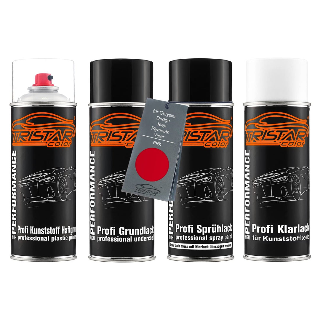 TRISTARcolor Autolack Spray Kunststoff für Chrysler/Dodge PRX Passion Red | für Chrysler / Dodge / J