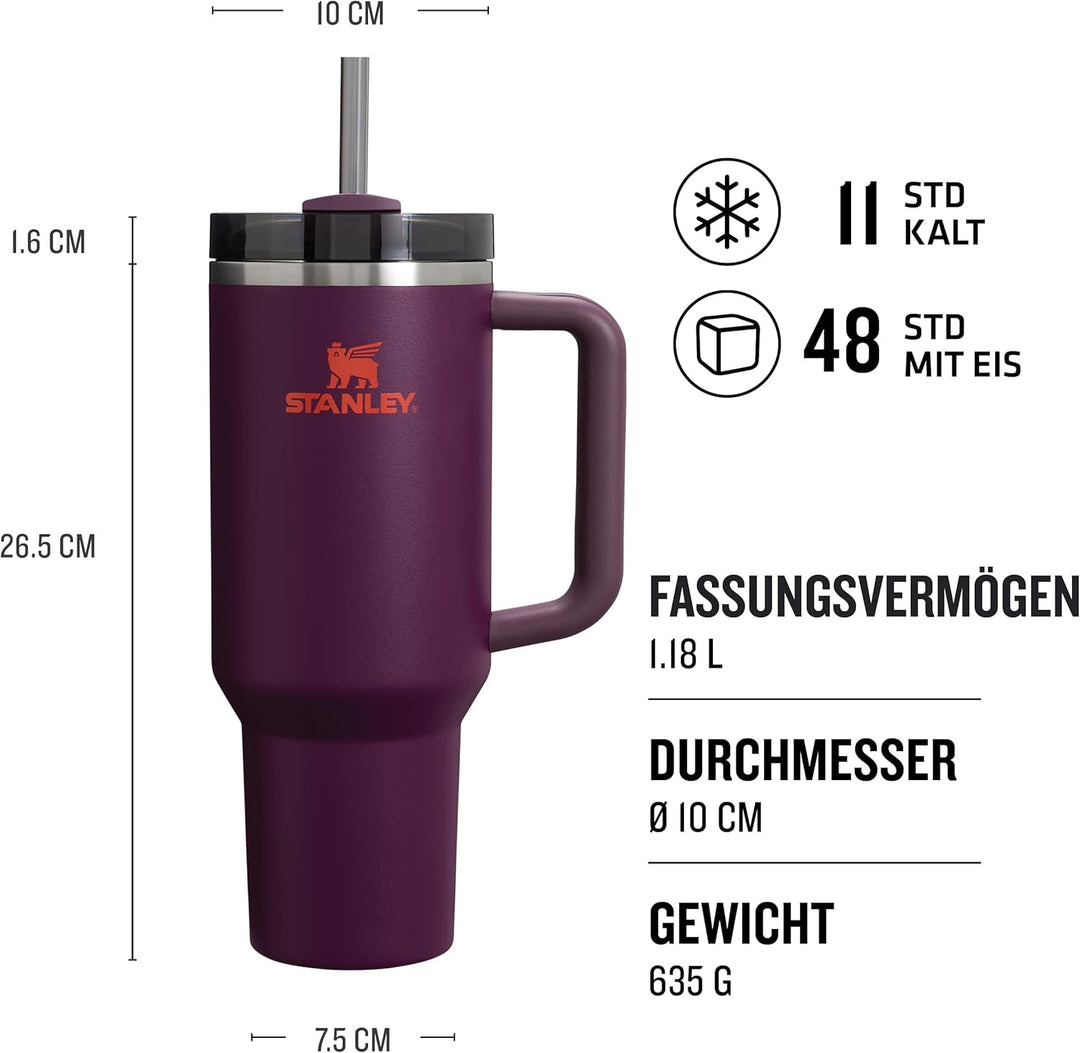 Stanley Quencher H2.0 Flowstate Trinkflasche Mit Strohhalm 1.2L - Thermobecher Kühlt 11 Stunden - 48