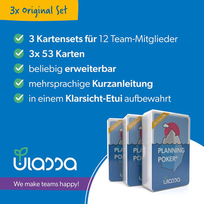Agile Planning Poker Karten für 12 Personen (3 Sets) - Scrum Poker Kartenset zur effizienten Aufwand
