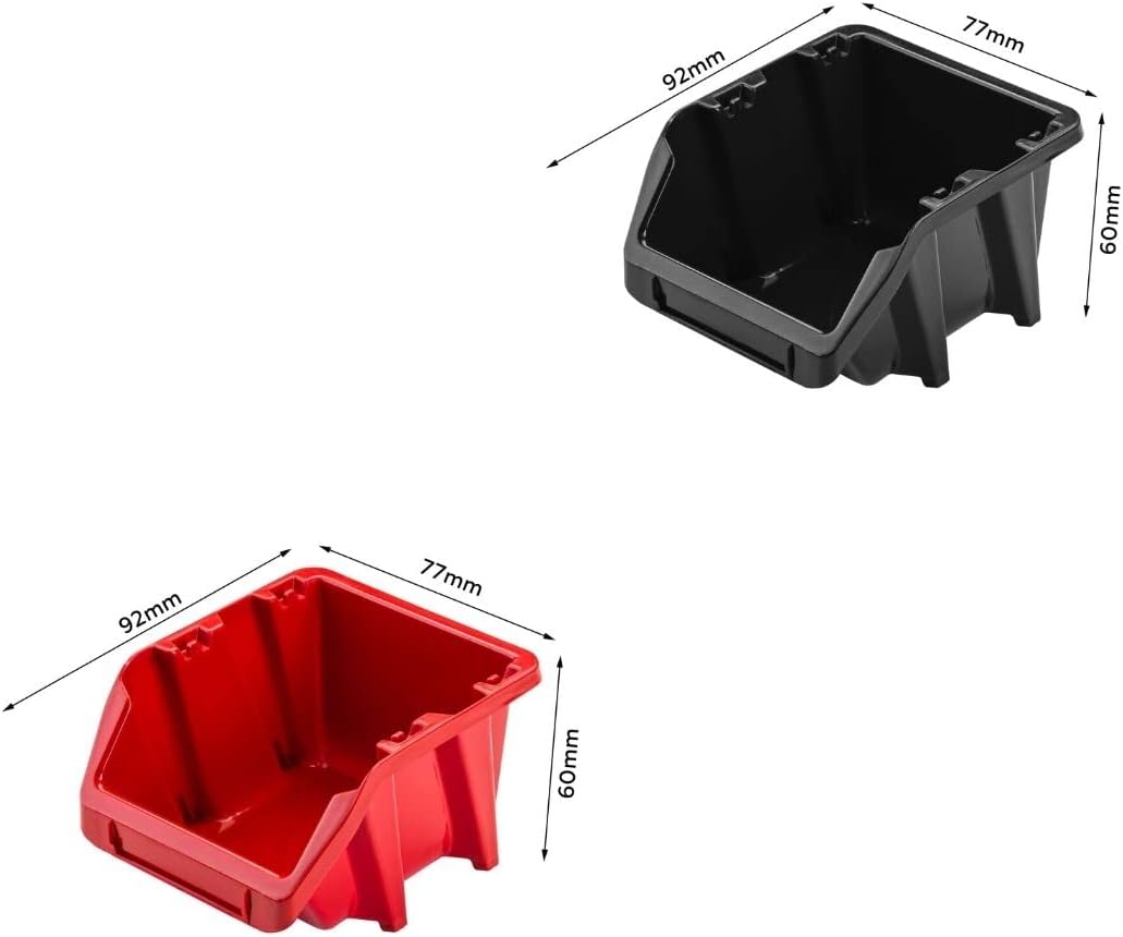 Lagersystem Werkstattregal | 156 x 78 cm | 48 stck. Box | Wandregal mit Werkzeughalterungen und Stap