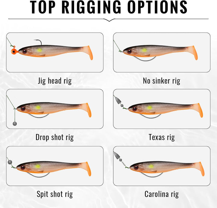 TRUSCEND Paddel Schwanz Angelköder für Bass Forelle Crappie Mehrzweck Swimbaits gut gemacht Weicher