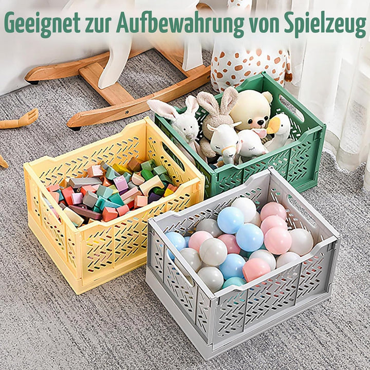 Spesh 2 Stücke Grosse Klappkorb 38.5 * 28.5 * 23cm Faltbare Aufbewahrungskorb Kunststoff Aufbewahrun
