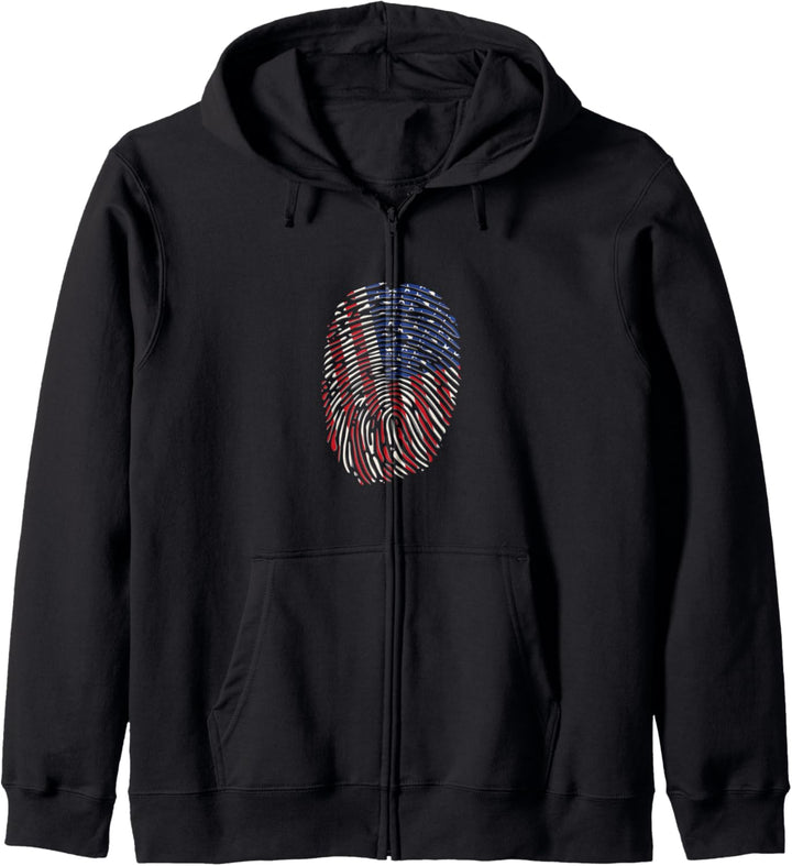 USA Amerika Fingerabdruck Kapuzenjacke