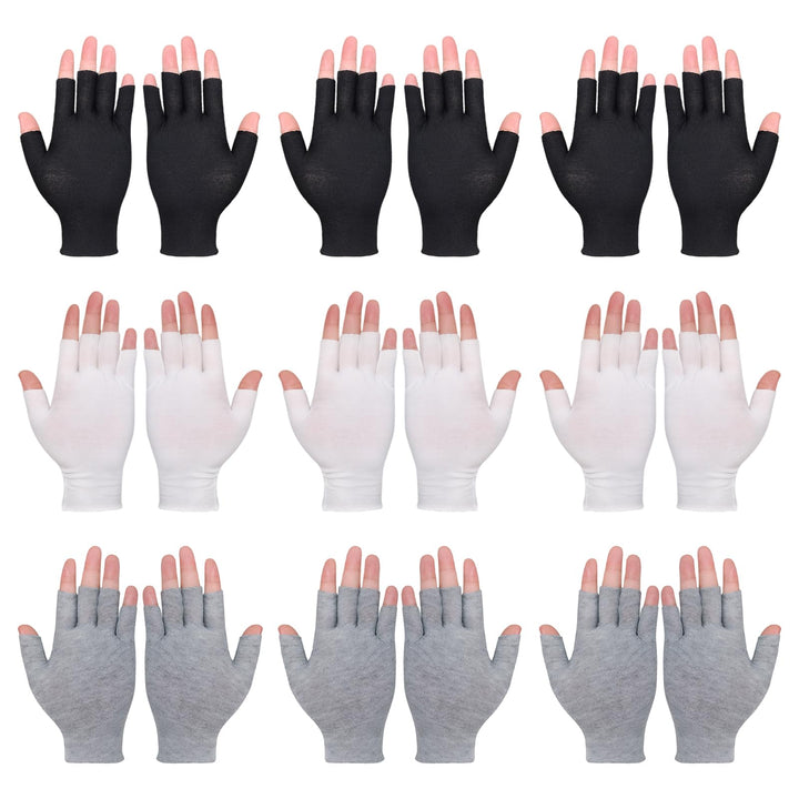 9 Paar Baumwollhandschuhe Fingerlos Fingerlose Baumwollhandschuhe Baumwollhandschuhe Ohne Finger Bau