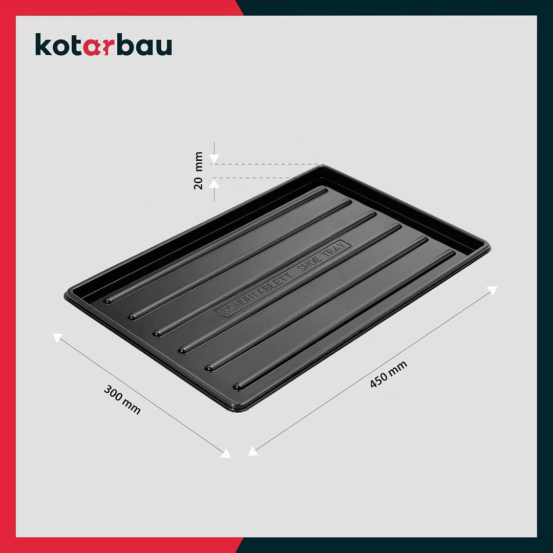 KOTARBAU® 2er Set Schuhabtropfschale 45x30 cm Abtropfmatte Schuhe Schwarz Schuhmatte Abtropfmatte Ku