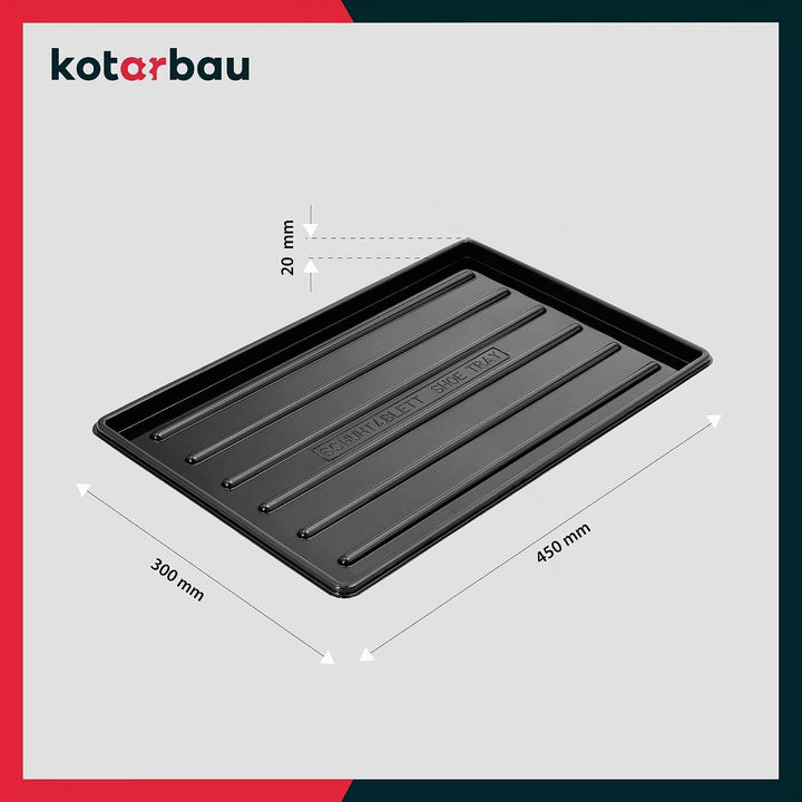 KOTARBAU® 2er Set Schuhabtropfschale 45x30 cm Abtropfmatte Schuhe Schwarz Schuhmatte Abtropfmatte Ku
