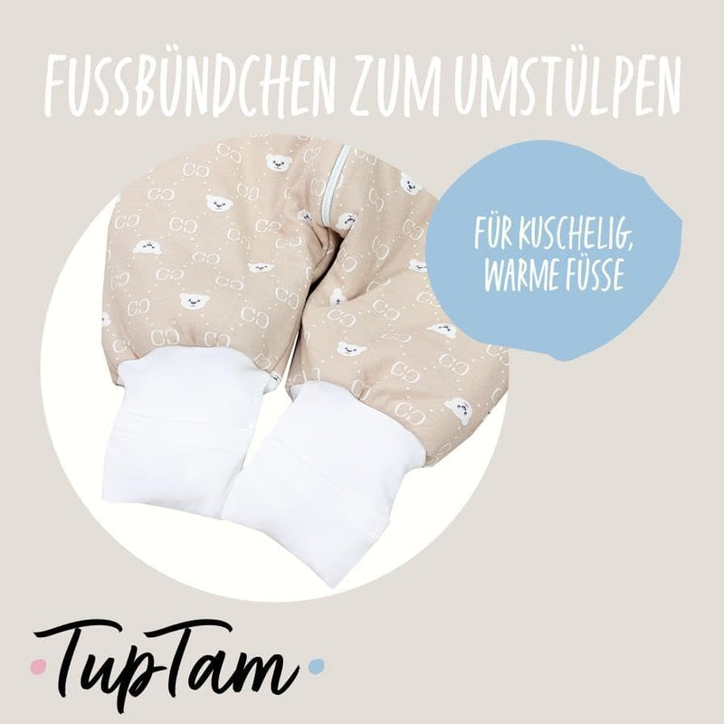 TupTam Baby Schlafsack mit Füssen Ganzjahresschlafsack OEKO-TEX zertifizierte Materialien 2,5 TOG 68