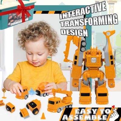 Magnetische Transformers Spielzeug für Kinder, Verformung Roboter Baustellenfahrzeuge Auto Spielzeug