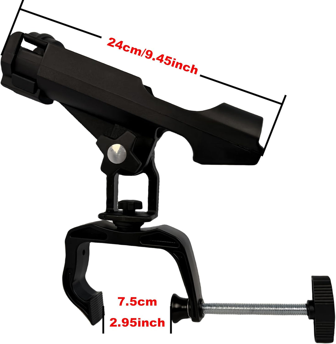 Fishing Boat Rods Holder with Large Clamp Opening 360 Degree Adjustable Fishing Rod Racks Folding Ho