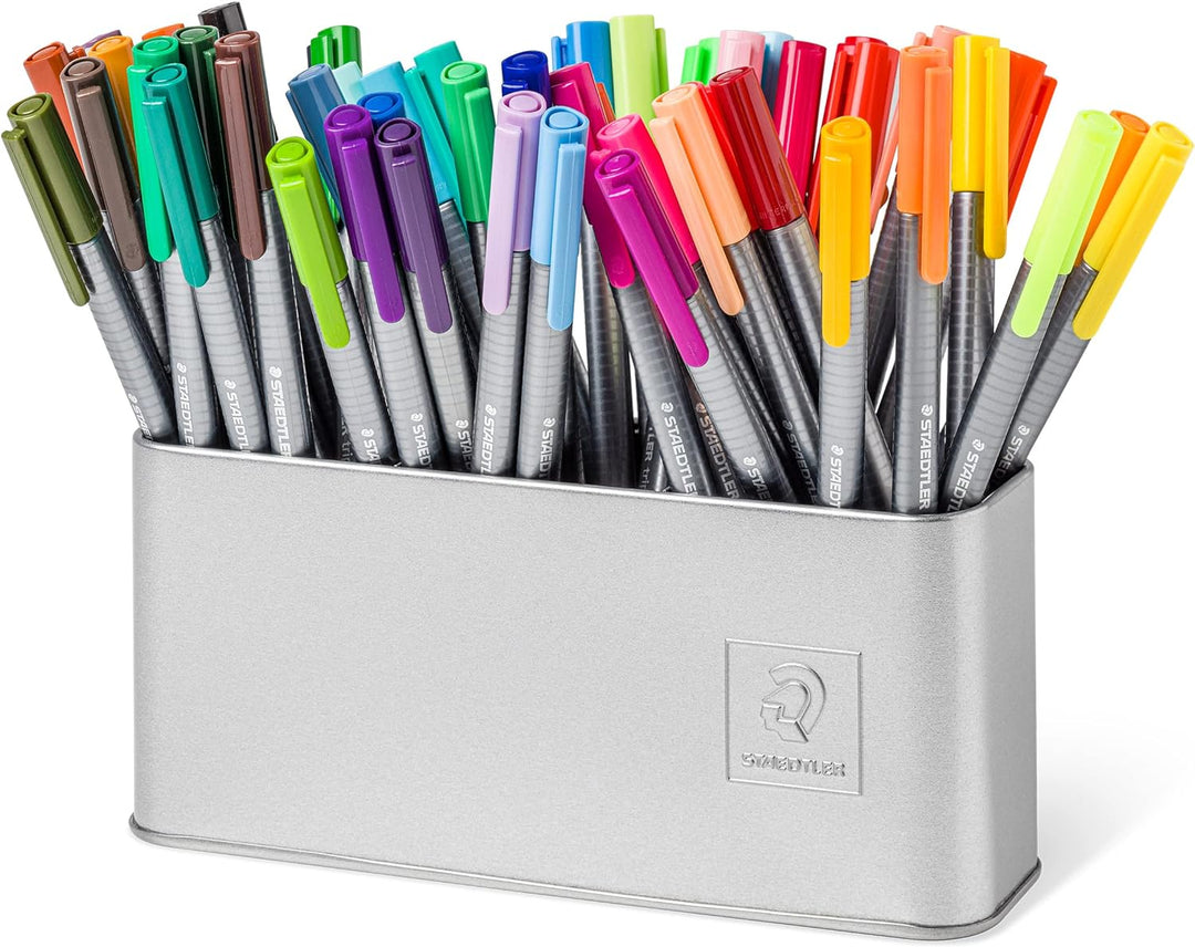 STAEDTLER dreikantiger Fineliner triplus, superfeine, metallgefasste 0,3 mm Spitze, ergonomischer Dr