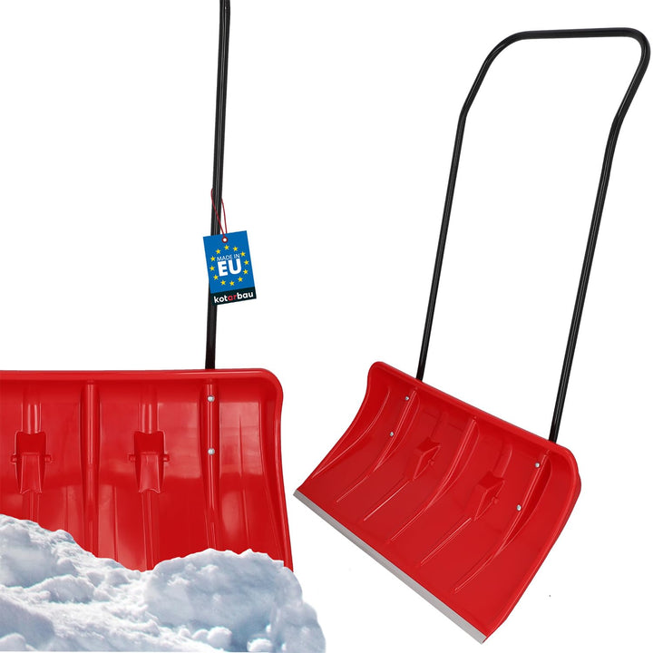 KOTARBAU® Schneeschieber mit Rädern Schneeschaufel 80 cm Schneewanne mit Alu-Profilkante Schneeschip