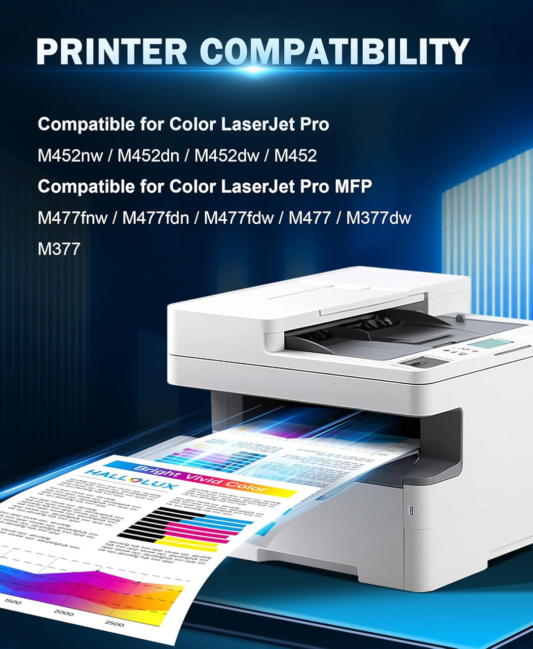 HALLOLUX 410A CF410A Toner Kompatibel für HP 410X 410A CF410A CF410X Multipack Tonerkartusche Laserj