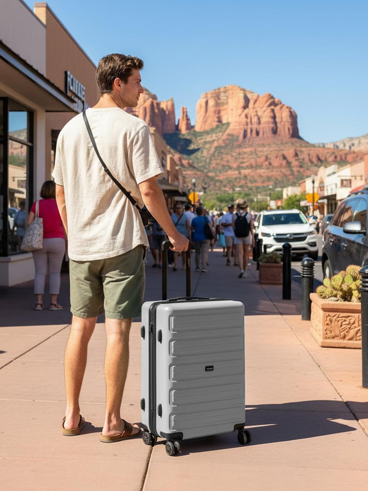 REDOLZ Mittelgrosser Hartschalen Check-in Koffer | Trolley 44 x 24 x 65 cm aus hochwertigem ABS Mate