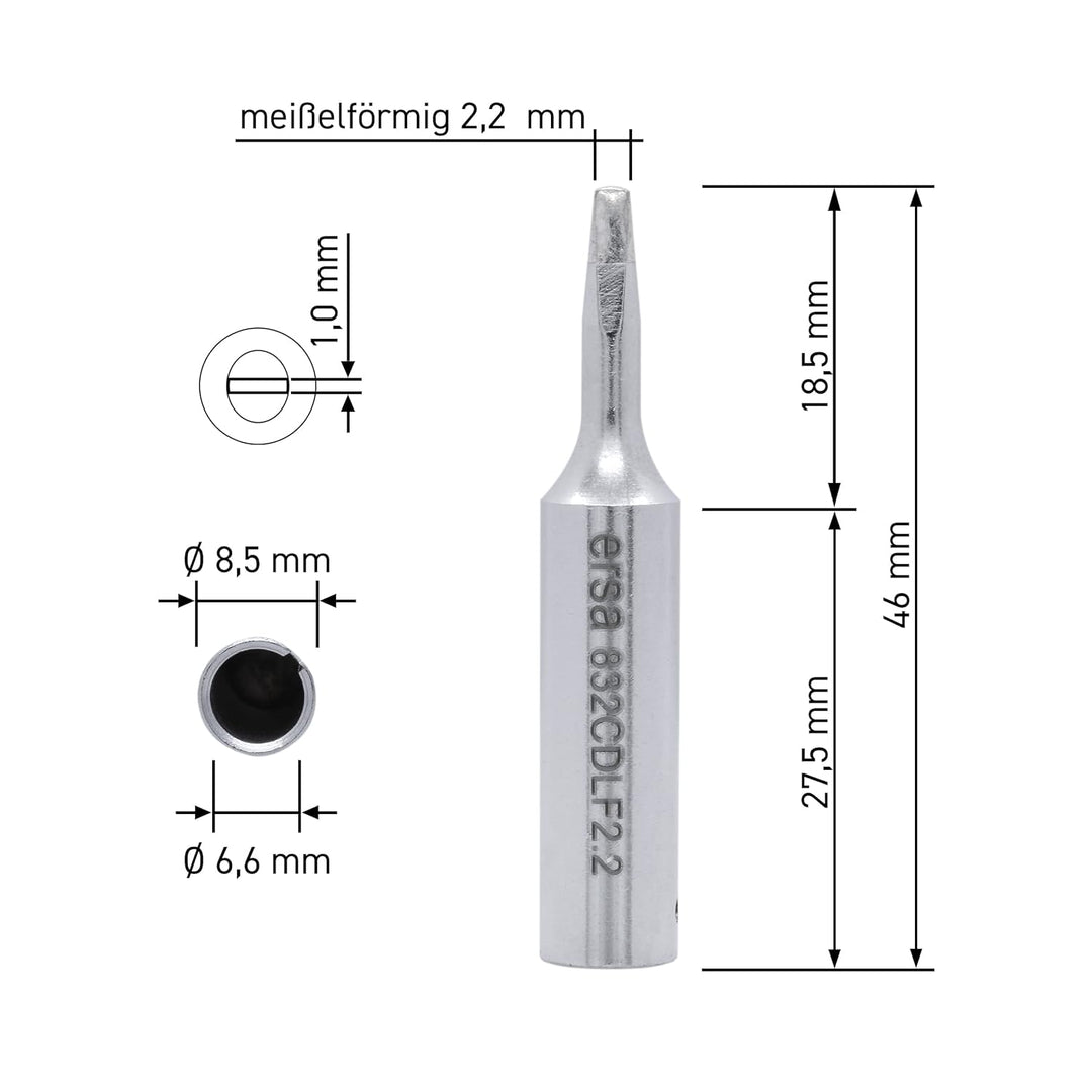 Ersa ERSADUR Dauerlötspitze gerade meisselförmig 3,2 mm 0842ED & ERSADUR Dauerlötspitze LeadFree ger