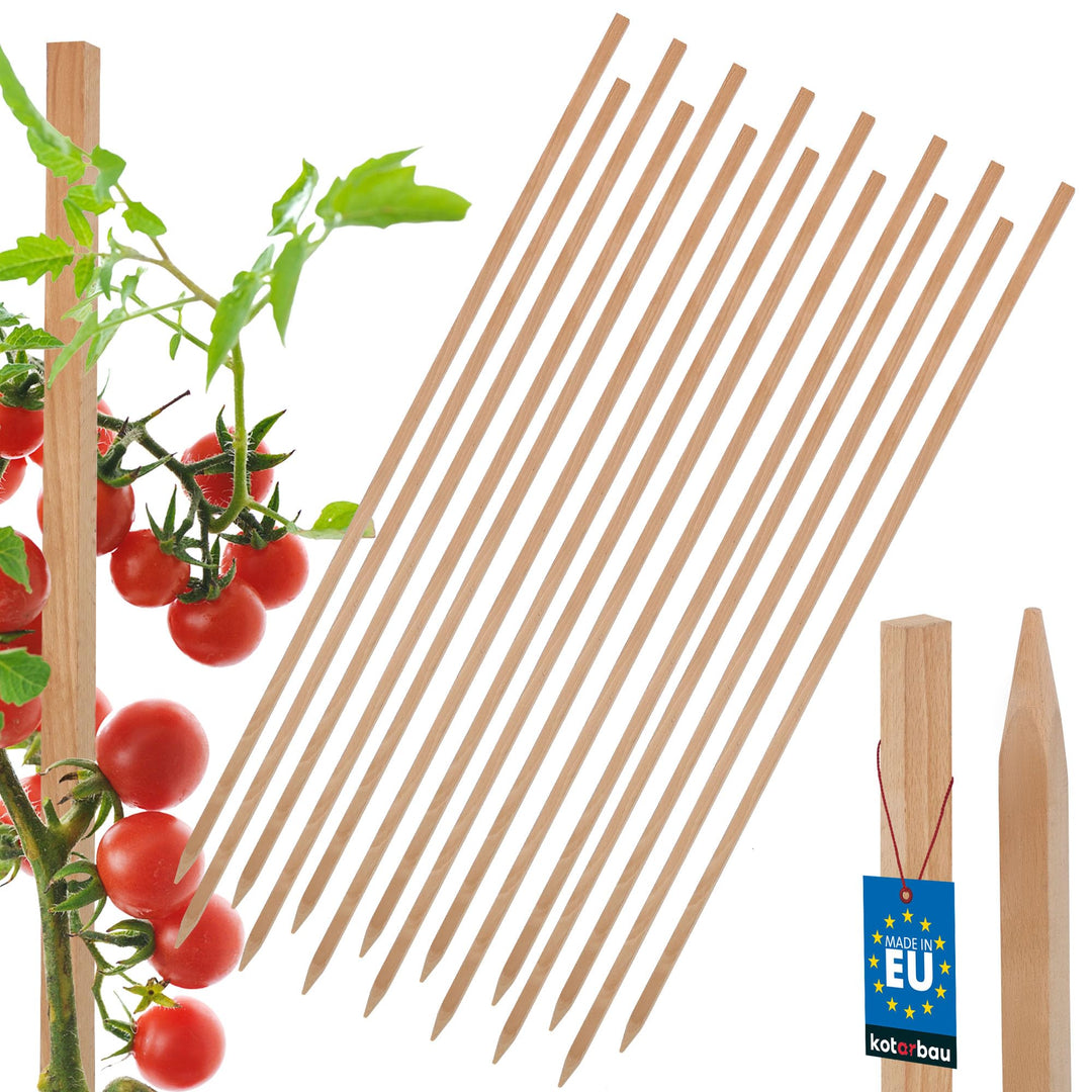 KOTARBAU® 15er Set Tomatenstäbe Pflanzstäbe 150 cm Zaunpfahl Holzpfosten Holzpflock angespitzt Pflan