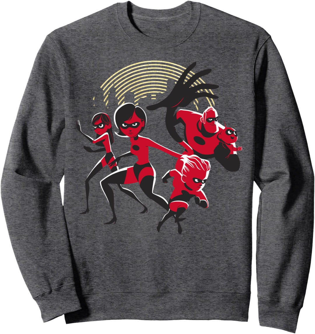 Disney Pixar Incredibles City Skyline Family Poster Sweatshirt