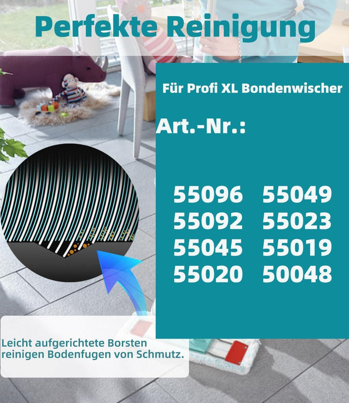4 Stück Wischbezug für Leifheit Bodenwischer Profi XL Micro Duo, 2-Faser-System Ersatzbezug mit Spez