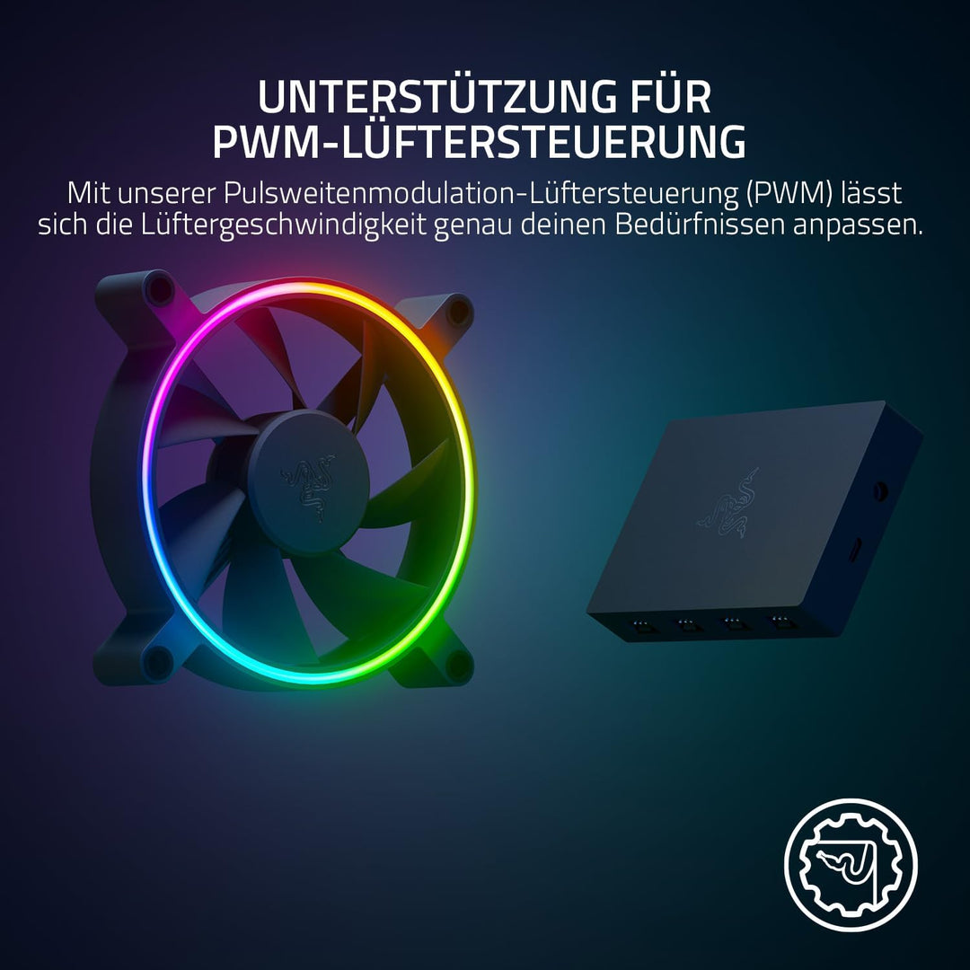 Razer Kunai Chroma - aRGB-PC-Hochleistungslüfter (Leise, leistungsstarke, Bis zu 8 Lüfter anschliess