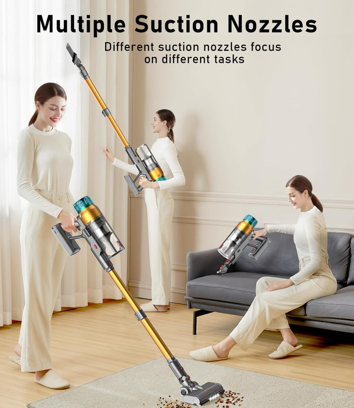 55000Pa/600W Akku Staubsauger Kabellos 55Mins Laufzeit, Wandmontierte Ladestation, Akkustaubsauger C