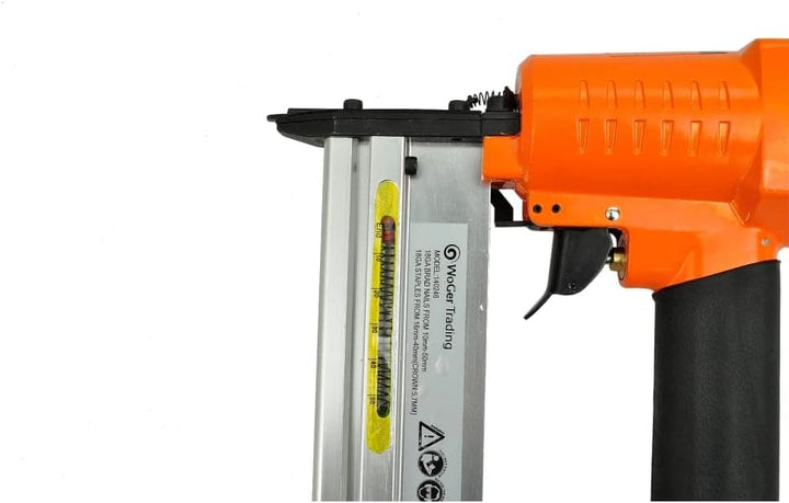 2-in-1 Druckluft Heftgerät und Nagler aus Aluminium, 60x235x255 mm, Magazin mit 100 Nägeln und Klamm