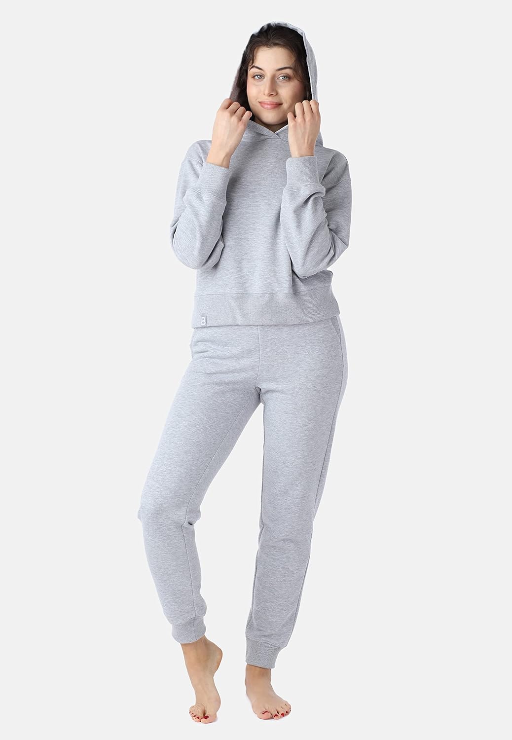 Bellivalini Sportanzug Damen Jogginganzug aus Baumwolle Zweiteiler Lange Ärmel BLV222 S Melange, S M