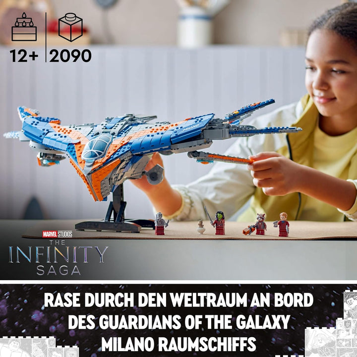 LEGO Marvel Guardians of The Galaxy: Die Milano, baubares Raumschiff-Modell mit 4 Superhelden-Minifi
