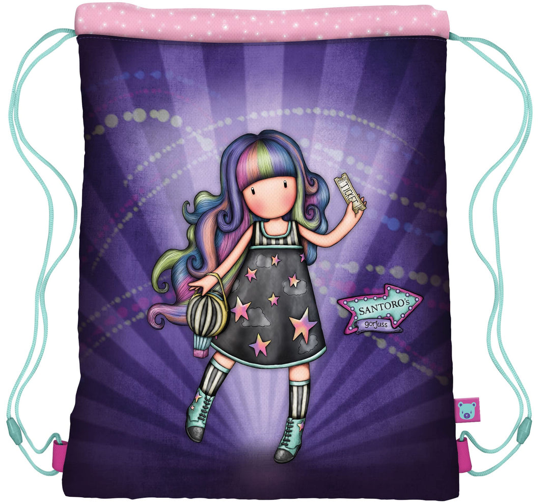 Santoro 1123GJ04 Gorjuss Fairground Flacher Sack Up and Away, 34 x 45 x 1 cm, violett
